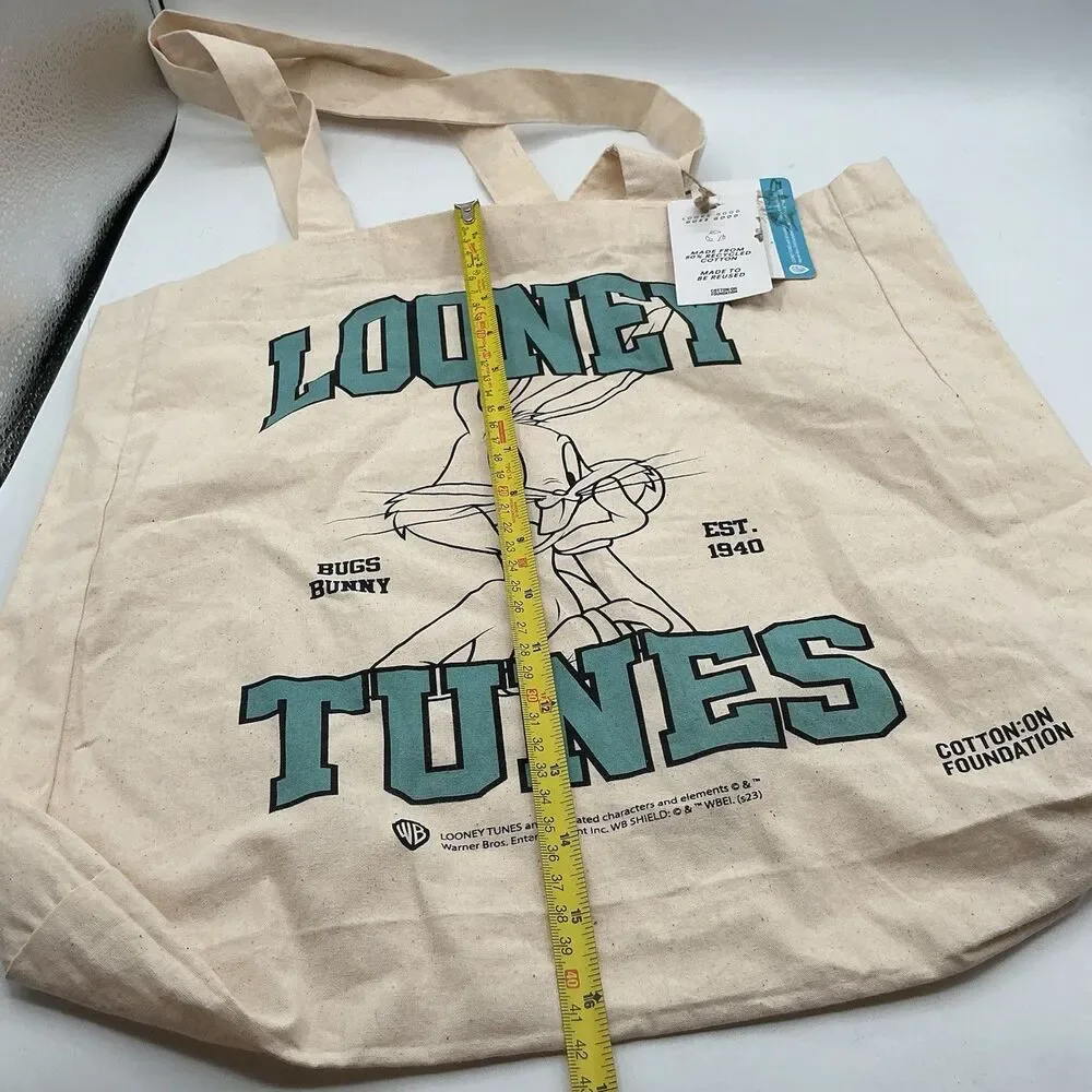 Looney Tunes Bugs Bunny Cotton On Foundation Recycled Cotton Tote Bag NWT